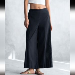 Nicobar 100% Organic Cotton Pyjama Pajama Black Wide-Leg Pull On Pants L Large